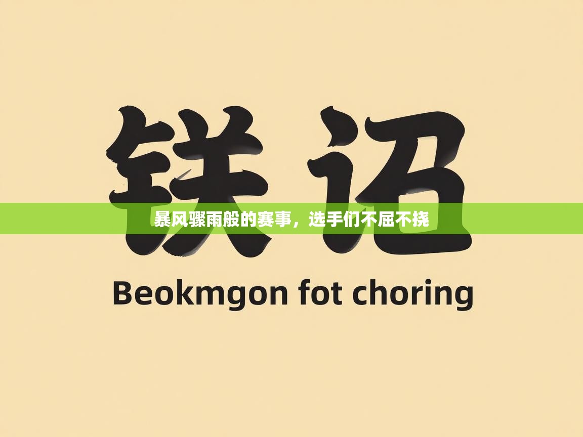 暴风骤雨般的赛事,选手们不屈不挠 第1张